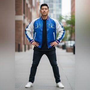 Johnny Huang Satin Jacket Ledin Collaboration Tmnt Y2K Michelangelo Memorabilia